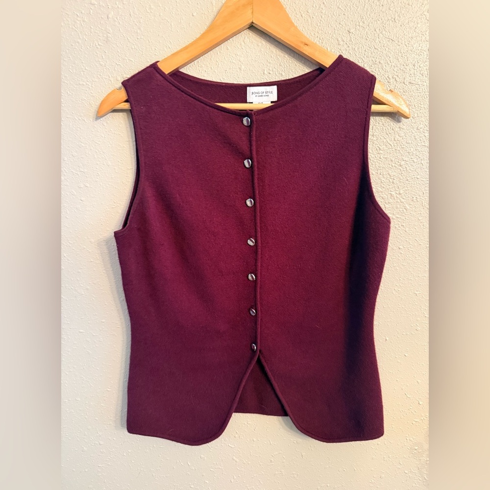 Song of Style by Aimee Song Sweater Vest Medium Burgundy - Picture 2 of 7